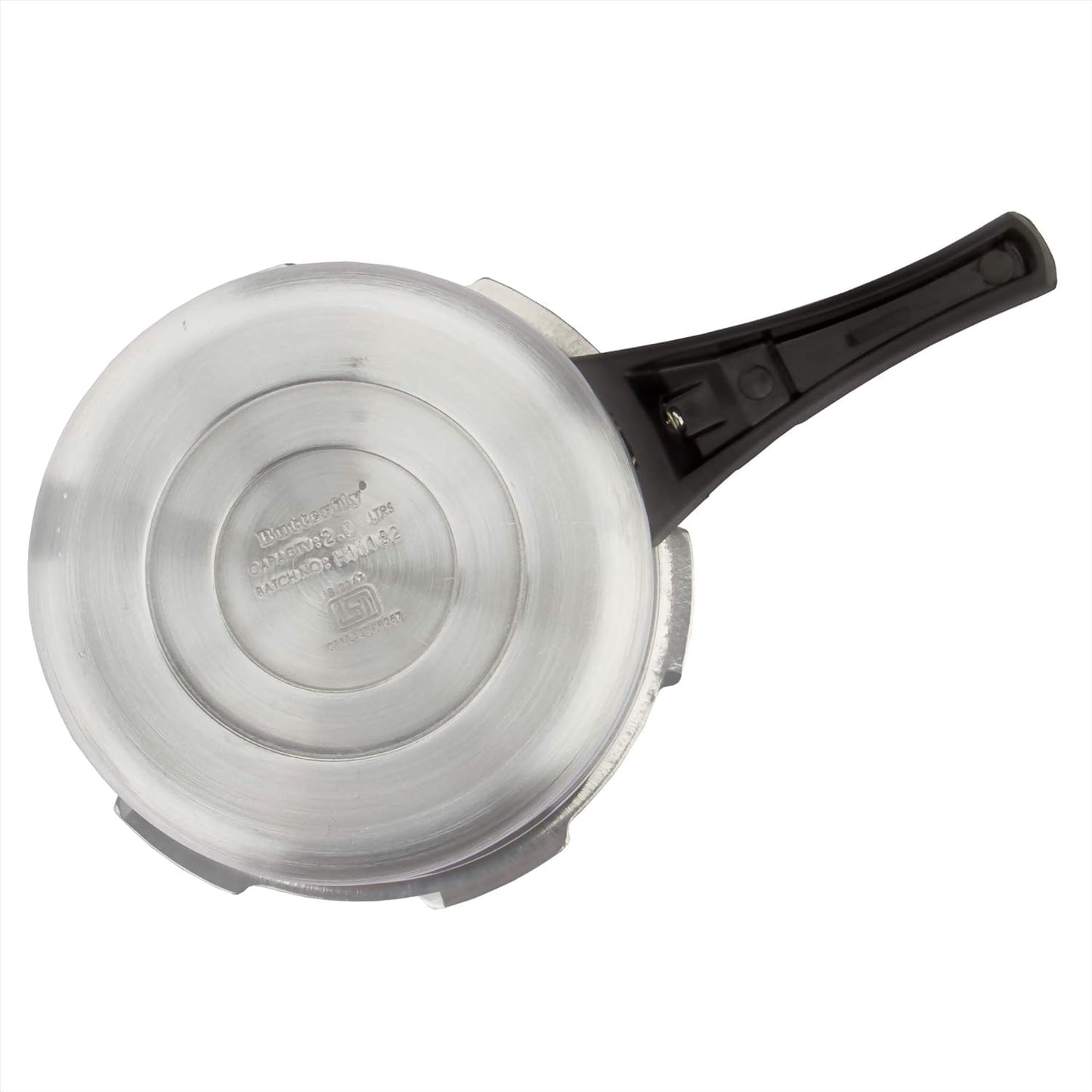 Butterfly Cordial 2 Litres and 3 Litres Pressure Cookers| Outer Lid | Food Grade Virgin Aluminium | Gas Stove Compatible | ISI Certified | 3 Year Manufacturer's Warranty | Silver