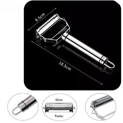 LOOT IN Peeler for Vegetables and Fruits | Julienne Peeler for Salad | Multi-Functional, Stainless Steel, Shredder Slicer and Grater for Potatoes, Carrots, Cucumbers (Pack of 1)